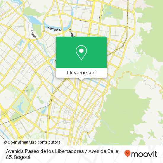 Mapa de Avenida Paseo de los Libertadores / Avenida Calle 85