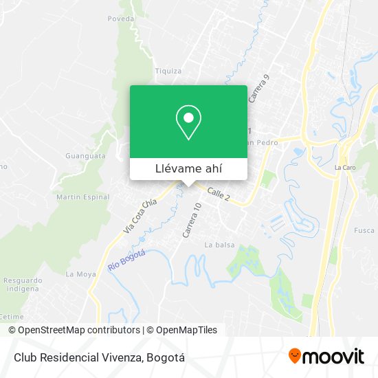 Cómo llegar a Club Residencial Vivenza en Chia en SITP?