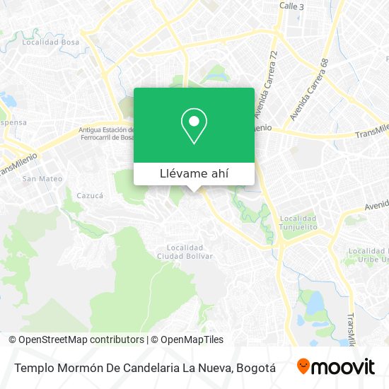 Mapa de Templo Mormón De Candelaria La Nueva