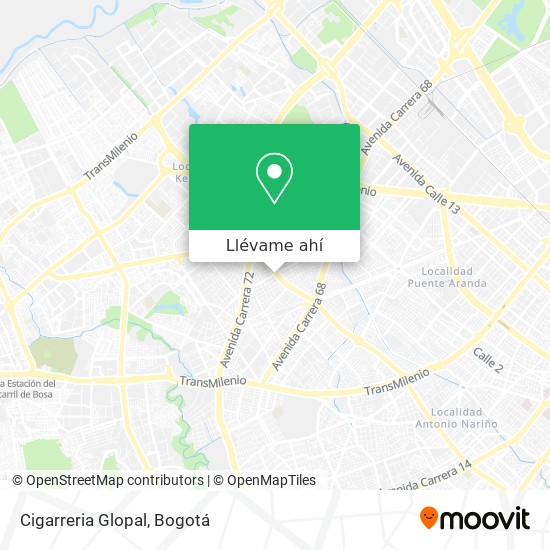 Mapa de Cigarreria Glopal
