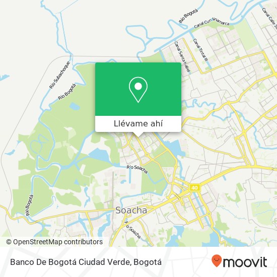 Mapa de Banco De Bogotá Ciudad Verde