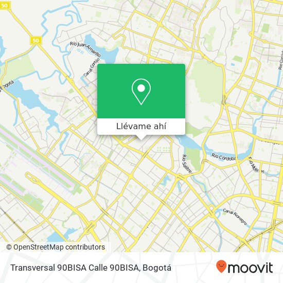 Mapa de Transversal 90BISA Calle 90BISA