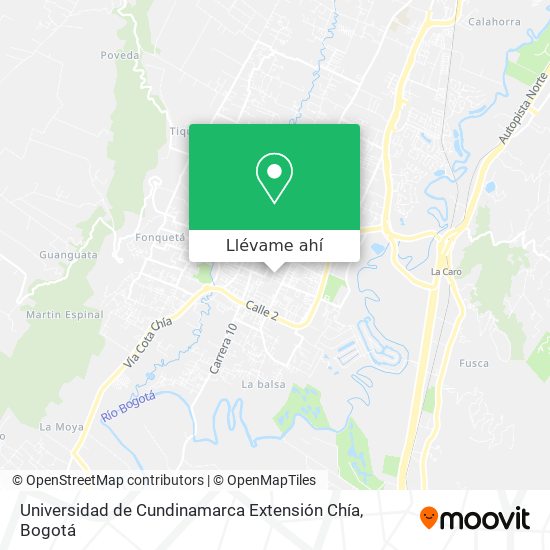 Mapa de Universidad de Cundinamarca Extensión Chía