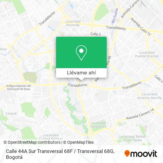 Mapa de Calle 44A Sur Transversal 68F / Transversal 68G