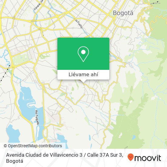 Mapa de Avenida Ciudad de Villavicencio 3 / Calle 37A Sur 3