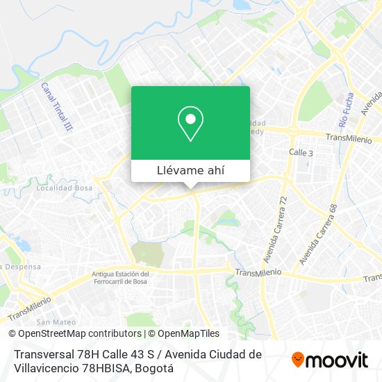 Mapa de Transversal 78H Calle 43 S / Avenida Ciudad de Villavicencio 78HBISA