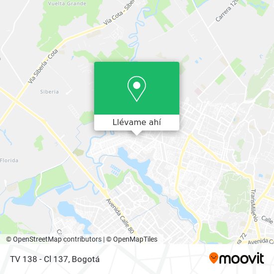 Mapa de TV 138 - Cl 137