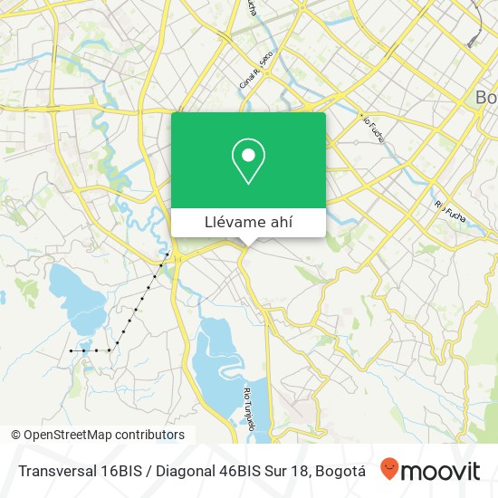 Mapa de Transversal 16BIS / Diagonal 46BIS Sur 18