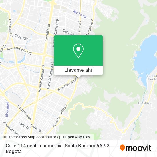 Mapa de Calle 114 centro comercial Santa Barbara 6A-92
