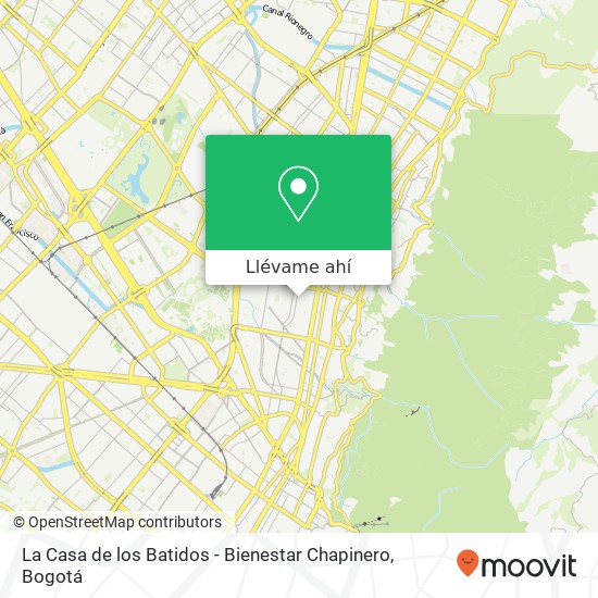 Mapa de La Casa de los Batidos - Bienestar Chapinero