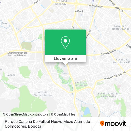 Mapa de Parque Cancha De Futbol Nuevo Muzú Alameda Colmotores