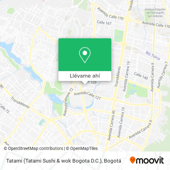Mapa de Tatami (Tatami Sushi & wok Bogota D.C.)