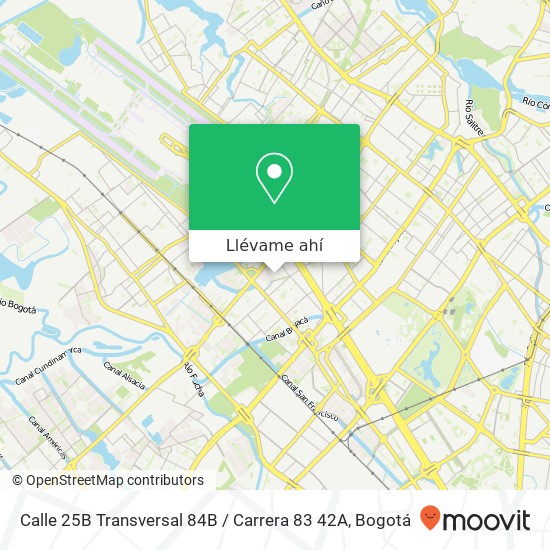 Mapa de Calle 25B Transversal 84B / Carrera 83 42A