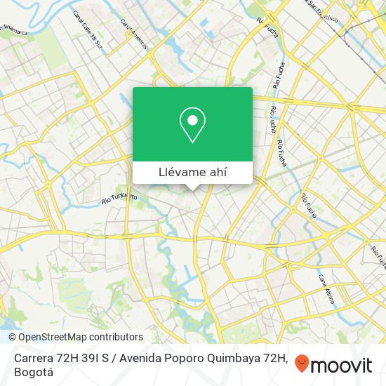 Mapa de Carrera 72H 39I S / Avenida Poporo Quimbaya 72H