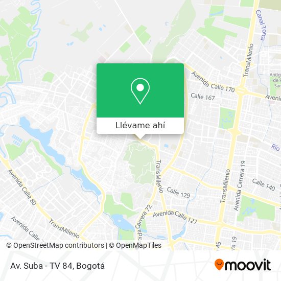 Mapa de Av. Suba - TV 84