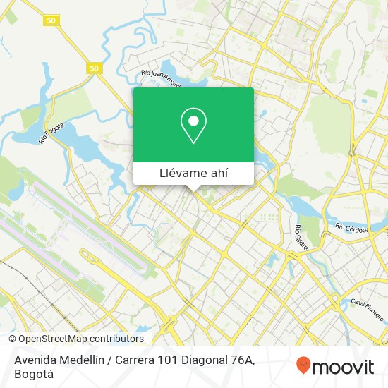 Mapa de Avenida Medellín / Carrera 101 Diagonal 76A