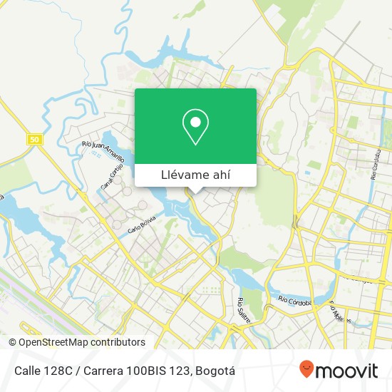 Mapa de Calle 128C / Carrera 100BIS 123