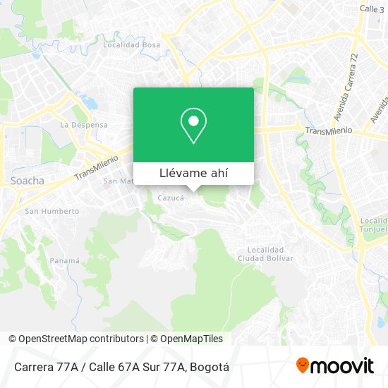 Mapa de Carrera 77A / Calle 67A Sur 77A