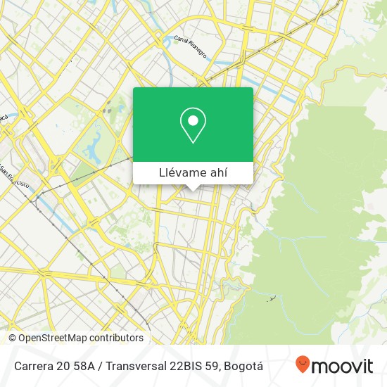 Mapa de Carrera 20 58A / Transversal 22BIS 59