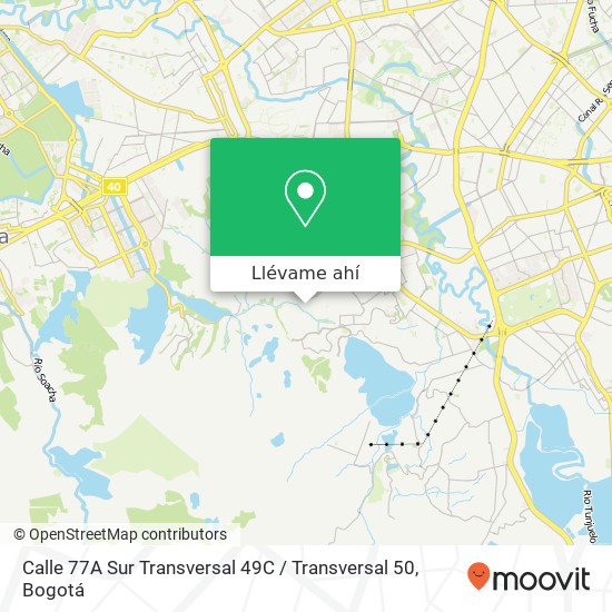 Mapa de Calle 77A Sur Transversal 49C / Transversal 50