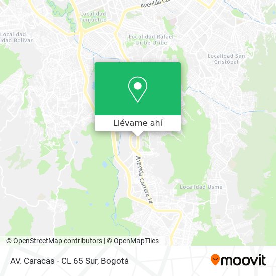Mapa de AV. Caracas - CL 65 Sur