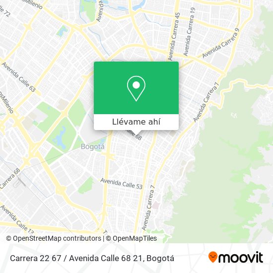 Mapa de Carrera 22 67 / Avenida Calle 68 21