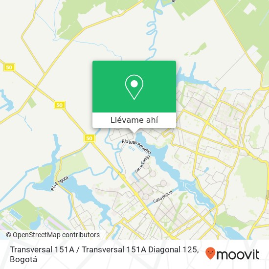 Mapa de Transversal 151A / Transversal 151A Diagonal 125