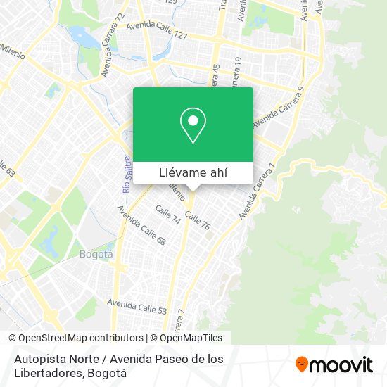 Mapa de Autopista Norte / Avenida Paseo de los Libertadores