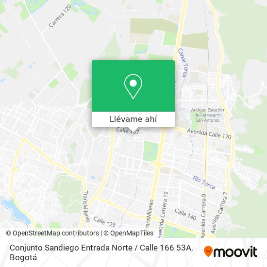 Mapa de Conjunto Sandiego Entrada Norte / Calle 166 53A