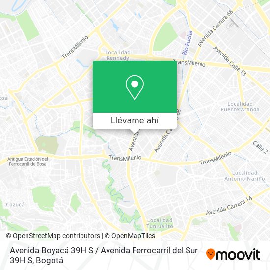 Mapa de Avenida Boyacá 39H S / Avenida Ferrocarril del Sur 39H S