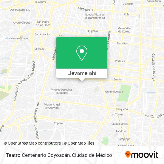 Mapa de Teatro Centenario Coyoacán