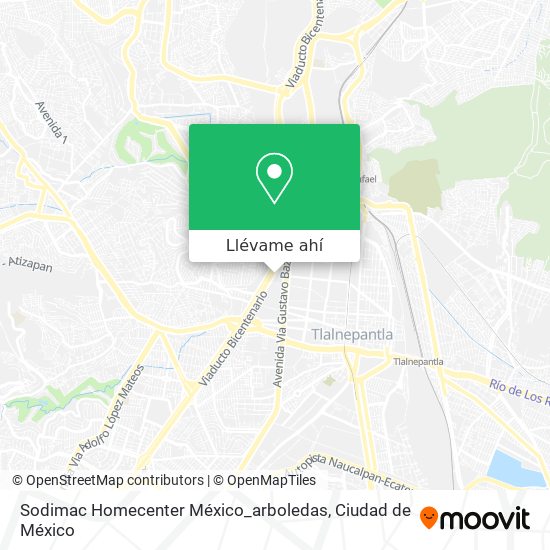Mapa de Sodimac Homecenter México_arboledas