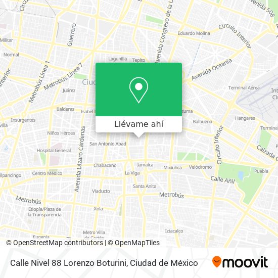 Mapa de Calle Nivel 88  Lorenzo Boturini