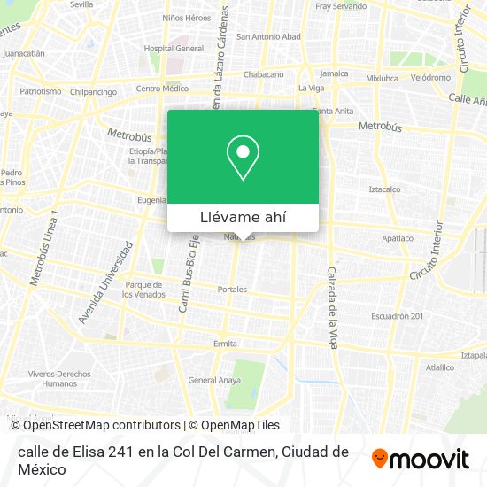 Mapa de calle de Elisa  241 en la Col  Del Carmen