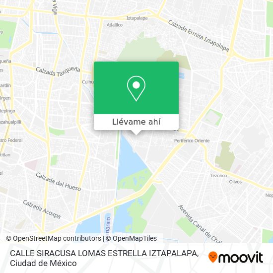 Mapa de CALLE SIRACUSA  LOMAS ESTRELLA  IZTAPALAPA