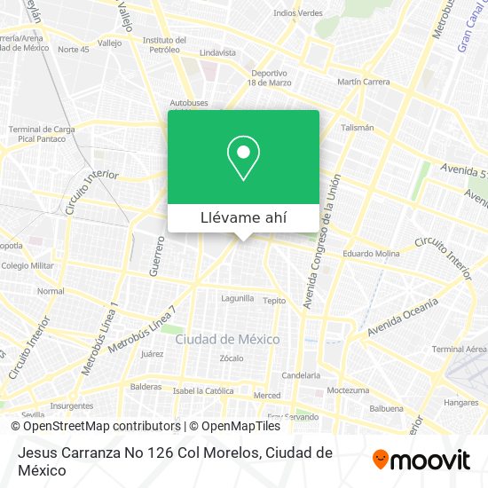Mapa de Jesus Carranza No  126 Col Morelos