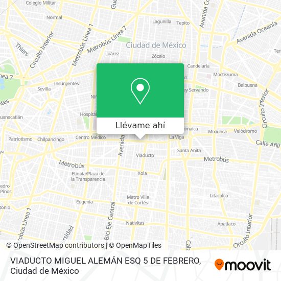 Mapa de VIADUCTO MIGUEL ALEMÁN  ESQ  5 DE FEBRERO