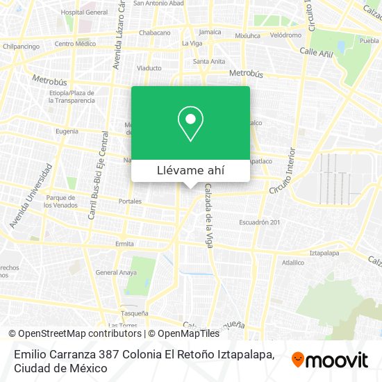 Cómo llegar a Emilio Carranza 387 Colonia El Retoño Iztapalapa en  Cuauhtémoc en Autobús o Metro?