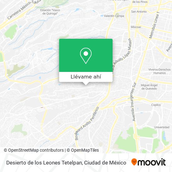 Cómo llegar a Desierto de los Leones Tetelpan en Cuajimalpa De Morelos en  Autobús o Metro?