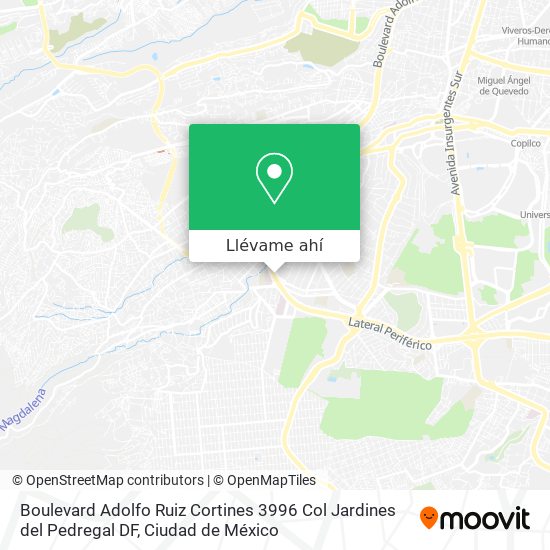 Mapa de Boulevard Adolfo Ruiz Cortines 3996  Col  Jardines del Pedregal   DF