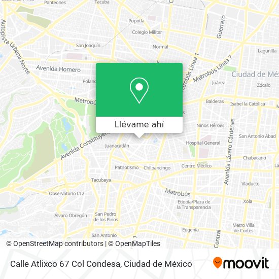 Mapa de Calle Atlixco  67  Col  Condesa
