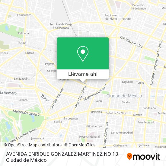 Mapa de AVENIDA ENRIQUE GONZALEZ MARTINEZ  NO 13