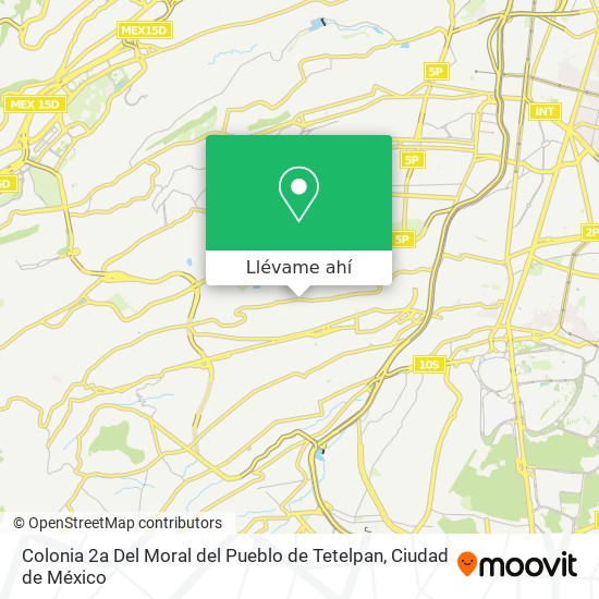 Mapa de Colonia 2a Del Moral del Pueblo de Tetelpan