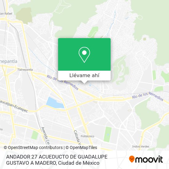 Mapa de ANDADOR 27 ACUEDUCTO DE GUADALUPE GUSTAVO A MADERO