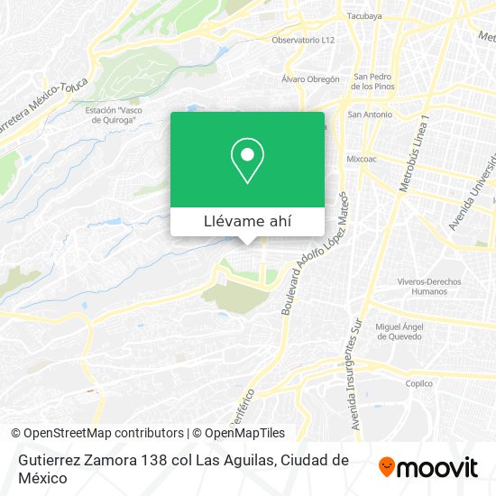 Cómo llegar a Gutierrez Zamora 138 col Las Aguilas en Huixquilucan en  Autobús o Metro?