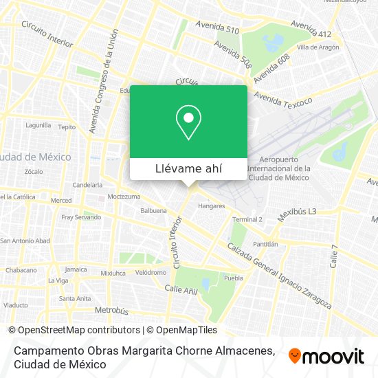 Mapa de Campamento Obras Margarita Chorne Almacenes