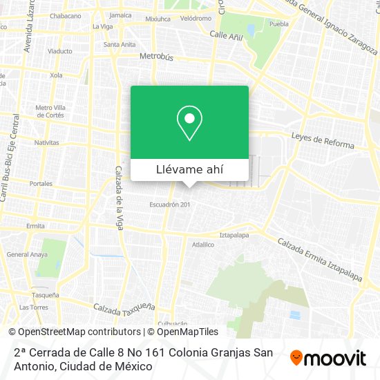 Mapa de 2ª  Cerrada de Calle 8  No  161 Colonia Granjas San Antonio
