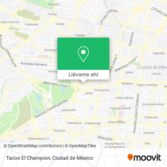 Mapa de Tacos El Champion