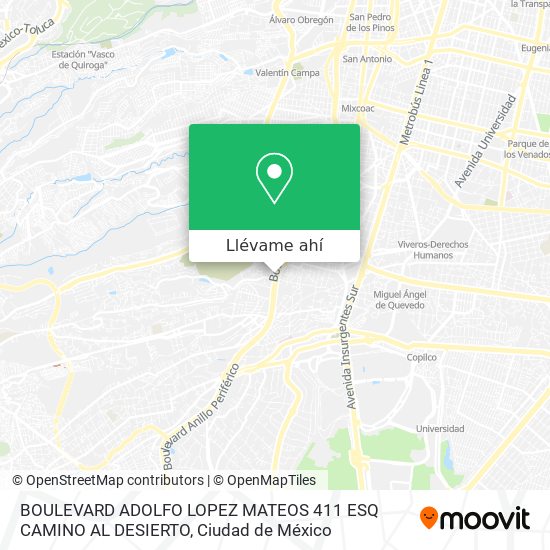 Mapa de BOULEVARD ADOLFO LOPEZ MATEOS 411  ESQ  CAMINO AL DESIERTO