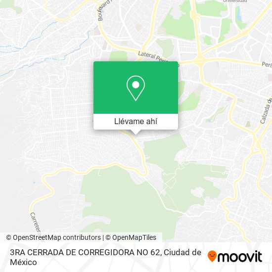 Mapa de 3RA CERRADA DE CORREGIDORA NO  62